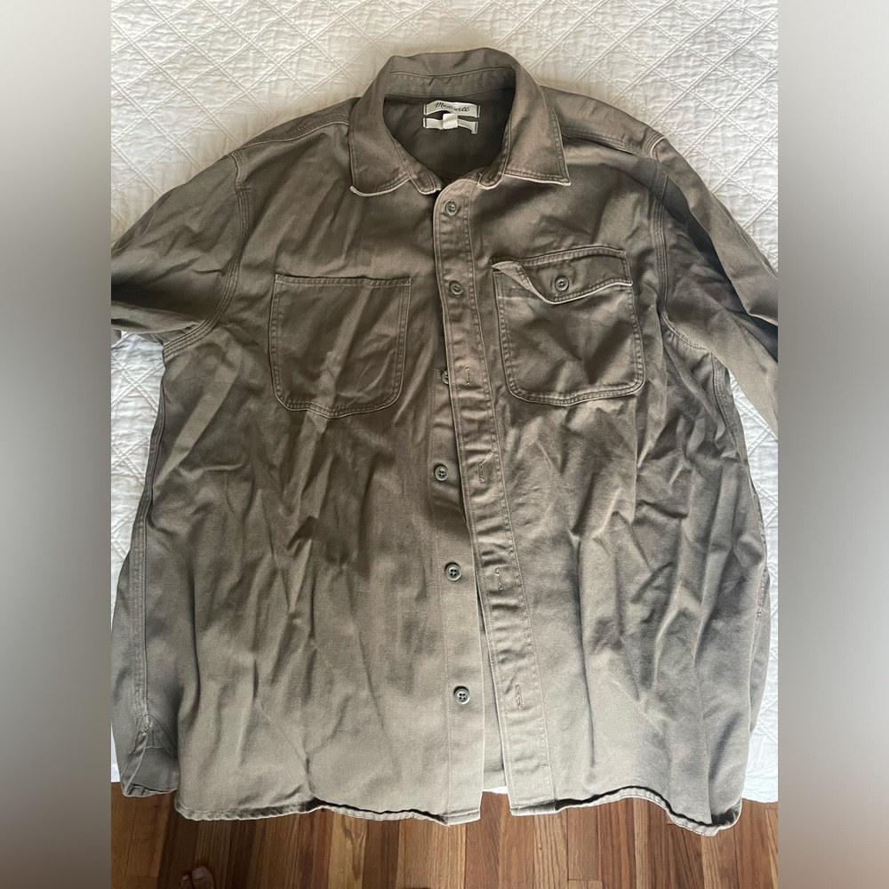 Madewell Green Canvas Overshirt Mediun